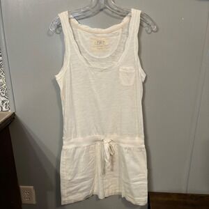 Ann Taylor Loft White Dress w/ Lined‎ Skirt Pool Beach Cover Up (Women's Small)